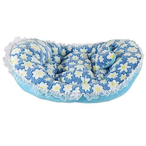 HAODEE Camas para Perros, Camas para Perros para Mascotas, Camas para Perros Cortadas y almohadones de Lana Suave, Alfombrilla para Gatos, almohadón Lavable y cálido (Beige,45 * 55cm) Blue 1