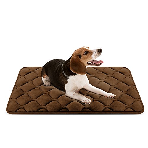 Hero Dog Cama Colchoneta Perro Mediano Lavable, Cojines para Mascotas Antideslizante Vellón Almohadilla Suave 90x60 cm (Café M)