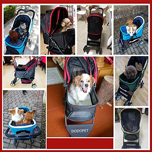 HFJKD Cochecitos para Perros Cochecito para Gatos, carros de Trolley de Viaje Cat para salientes medianos pequeños, con Cesta de Almacenamiento extraíble, Carga de 15 kg