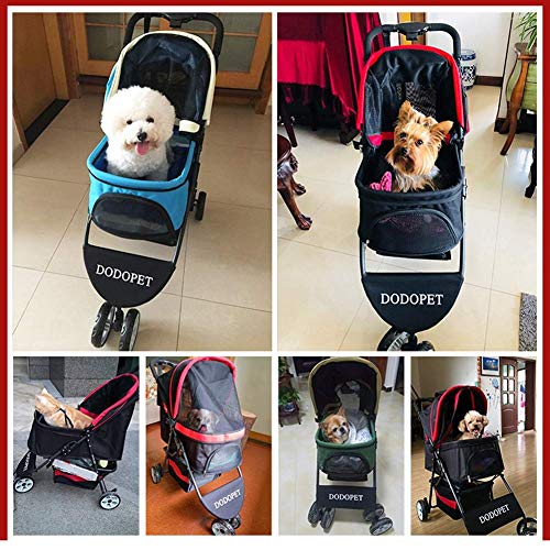 HFJKD Cochecitos para Perros Cochecito para Gatos, carros de Trolley de Viaje Cat para salientes medianos pequeños, con Cesta de Almacenamiento extraíble, Carga de 15 kg