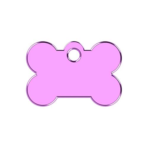 Hueso para Mascotas Muy pequeñas Placa Chapa Medalla de identificación Personalizada para Collar Perro Gato Mascota grabada (Rosa)