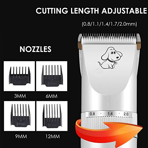 HZHHH Clippers Animales Tranquila, de Poco Ruido, de Alta Resistencia, Perro eléctrico y la preparación del Gato Kit para pequeños y Grandes Razas con Gruesa para Capas Gruesas