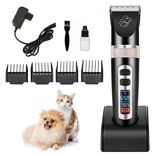 HZHHH Clippers Animales Tranquila, de Poco Ruido, de Alta Resistencia, Perro eléctrico y la preparación del Gato Kit para pequeños y Grandes Razas con Gruesa para Capas Gruesas