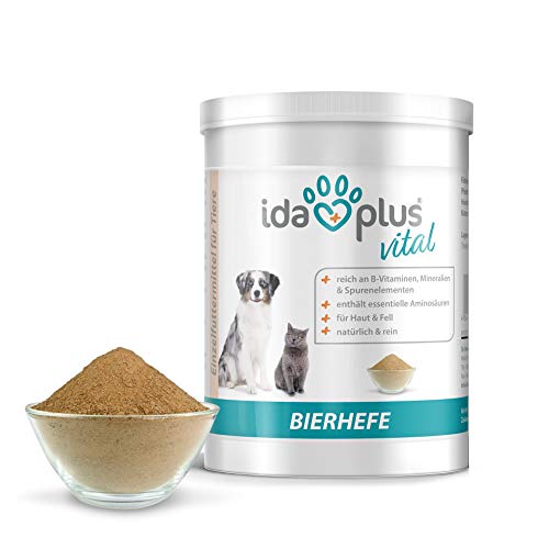 Ida Plus – Pura cerveza Levadura 500 g Alimentos Complemento | para piel Sana y pelo brillante, producto natural para perros y gatos | práctica cuchara dosificadora Incluye