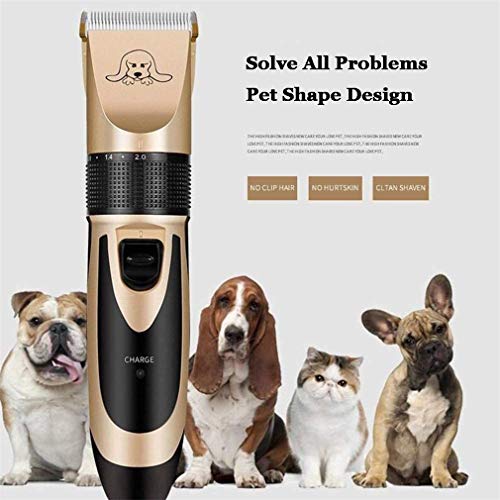 Jacquelyn Cat Dog Hair Trimmer Electric Pet Hair Clipper Remover Cutter Grooming Tool Recargable de bajo Ruido Mascotas Máquina de Corte de Pelo