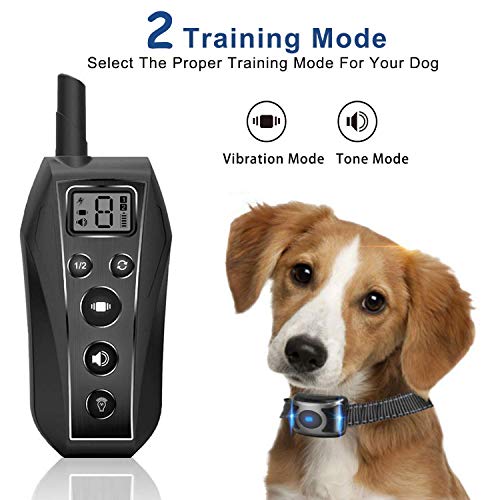 JJOBS Collar de Adiestramiento para Perros Sin Descargas Eléctricas con Rango de 600 Metros, Funciones Vibración y Sonido, Impermeable y Recargable