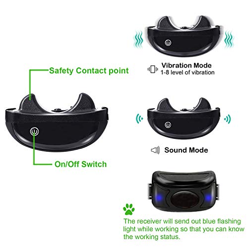 JJOBS Collar de Adiestramiento para Perros Sin Descargas Eléctricas con Rango de 600 Metros, Funciones Vibración y Sonido, Impermeable y Recargable