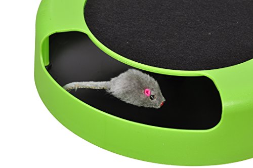 Juguete Tech Traders ® para gato que consisten en atrapar el ratón de peluche en movimiento, ideal para arañar