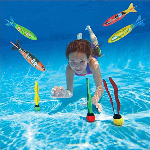 JUSTDOLIFE 4 unids Juguete de Buceo Juguete de Agua de la Piscina de Forma de Cohete Torpedo Interactivo novedoso Juguete