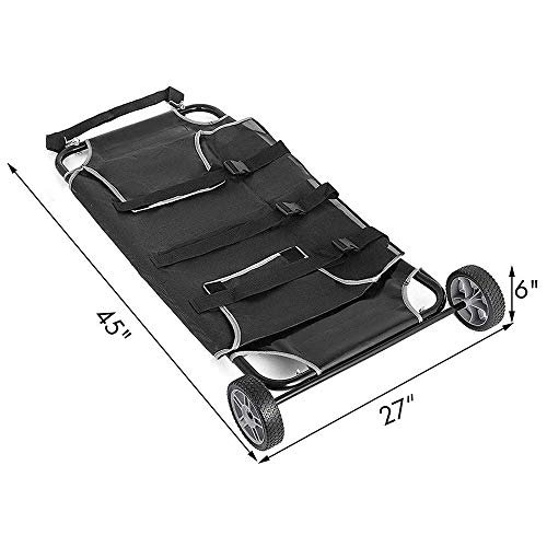 KHXJYC Camilla para Animales, Camilla para Mascotas con 2 Ruedas, Capacidad máxima de 250 LB, Camilla de Rescate de Campo de 48x26 Pulgadas, Negro