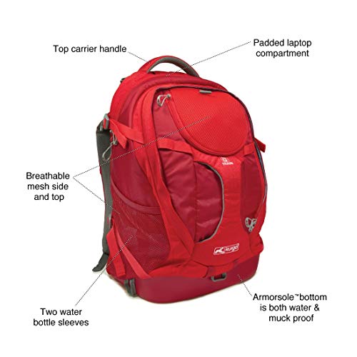 Kurgo G-Train Perros Pequeños y Gatos-Portador Mascotas-Aprobado por Aerolíneas-Mochila para Gato-Ideal para Viajes y Excursiones-Base Impermeable Chili, Rojo Pimiento