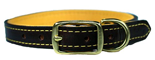 Leather Brothers Piel Hermanos Ciervos Brida de Piel Tradicional Perro Collares, 37 cm