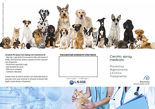 Lesoderm Pet parche de curación para animales 50 ml - Parche Spray protector para contusiones y heridas superficiales de perros, gatos, mascotas y patios