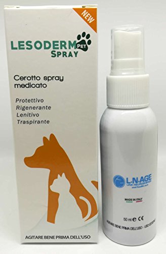 Lesoderm Pet parche de curación para animales 50 ml - Parche Spray protector para contusiones y heridas superficiales de perros, gatos, mascotas y patios