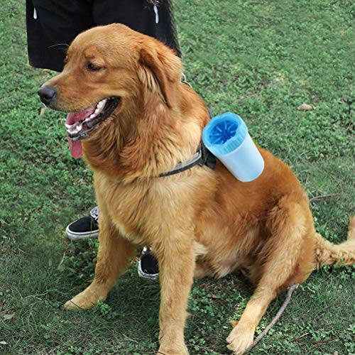 Limpiador De La Pata Del Perro Portátil Lavadora Para Perros De Gran Tamaño Perrito Gatos De Silicona Suave Cepillos Lavadora Émbolo Copa Con Una Toalla Para Los Pies Limpieza Perro Fangoso,Azul