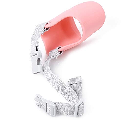 Ljlpropyh Dispensador de Comida para Mascotas Bozal de Perro Ajustable Anti-mordida Cubierta de Boca Suave Forma de Boca de Pato Transpirable (Color : Pink, Size : L)