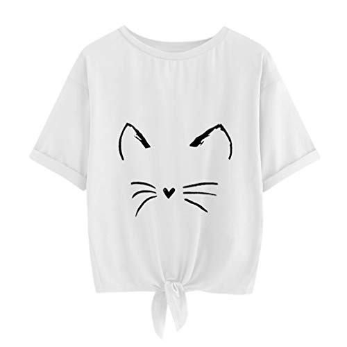 Luckycat Camisetas Mujer Manga Corta Camisetas Mujer Tallas Grandes Camisetas Mujer Verano Blusa Mujer Sport Tops Mujer Verano Casual Blusa