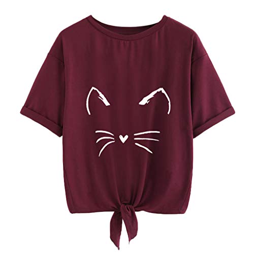 Luckycat Camisetas Mujer Manga Corta Camisetas Mujer Tallas Grandes Camisetas Mujer Verano Blusa Mujer Sport Tops Mujer Verano Casual Blusa