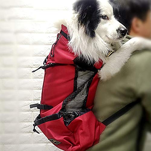 MFZJ Bolsa de Viaje para Perros Bolsa de Viaje Mochila para Mascotas Bolsa de Viaje (15-22 kg) Rojo