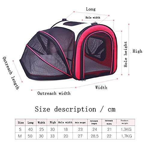 Mochila para Perros, Bolsa para Perros, Bolsa para Perros, Jaula para Gato, Ampliable, Bolsa de Viaje, Bolsa para el Hombro con Acolchado Plegable, cómoda Silla de Paseo B, M, Robusta, Ligera