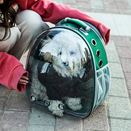 Mochila retráctil para Mascotas con Burbujas, [el último] Soporte panorámico Plegable portátil 9 Rejilla Transpirable Impermeable, Gran Espacio, Adecuado para Perros pequeños, Gatos - XIANNVA