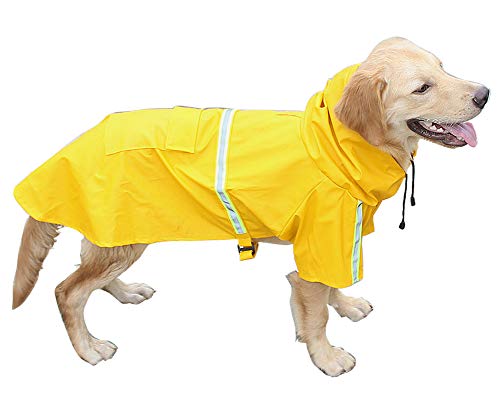 Morezi Chubasquero para Mascotas, Impermeable, Ajustable, Resistente al Viento, Transpirable, para Cachorros, Perros pequeños, medianos y Grandes