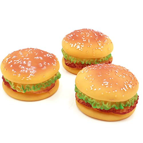 MYYXGS Juguetes para Mascotas Juguetes para Hamburguesas Chirriantes SimulacióN De Gatos Y Perros Juguetes Molares Gourmet (3 Piezas)