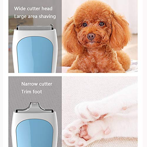 NFLOBD Dog Fader Clippers Profesionales de bajo Ruido para Mascotas Clippers inalámbricos Recargables para Gatos y Perros Trimmer Dog Shaver Profesional para Perros