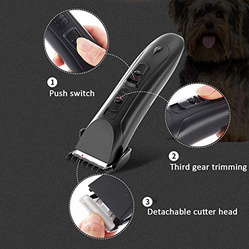 NFLOBD Fader eléctrico para Perros Fader Faver Clipper Trimmer de Aseo para Perros Trimmer para Mascotas Animal Hair Professional Shaver Kit de bajo Ruido Clipper para Mascotas