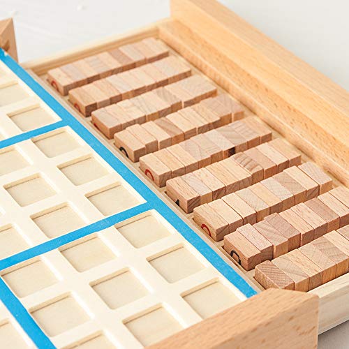 Nishore Juguetes de Sudoku de Madera con Cajón, Juego de Rompecabezas de Madera Sudoku, Tablero de Sudoku (Azul)