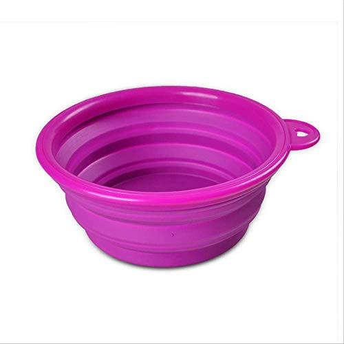 No brand Sin Marca   Bol de Viaje portátil para Perro Contenedor de Comida de Agua Plegable de Silicona Multifunción Pet Plegable Bowl Alimentador de Perro a la Venta   CW0056PR