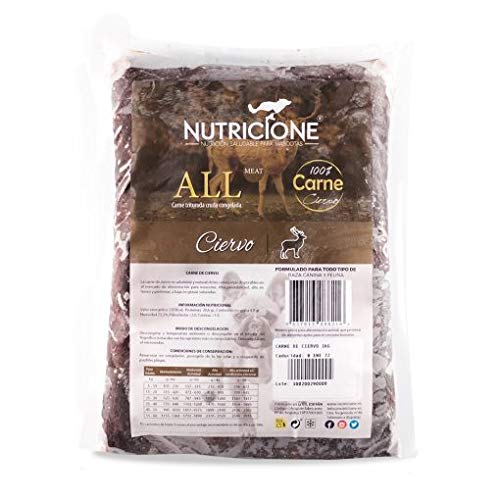 NUTRICIONE Barf Carne de Ciervo 9 Kg congelada (9 Paquetes de 1Kg)