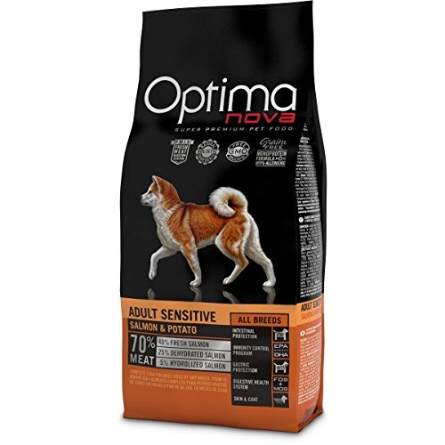 Optima nova - Pienso para Perros Adultos pequeños, medianos y Grandes ã“ptima Nova Grain Free Sensitive salmón y Patata