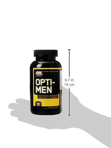 Optimum Nutrition ON Opti-Men, Suplemento multivitamínico, multivitaminas y minerales para hombres con BCAA, glutamina, vitamina C, zinc y magnesio, sin sabor, 60 porciones, 180 cápsulas