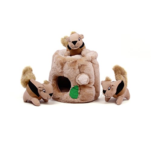 Outward Hound Hide-A-Squirrel - Juguete con Ardillas De Peluche - para Perros - Grande, S, Marrón 31 g