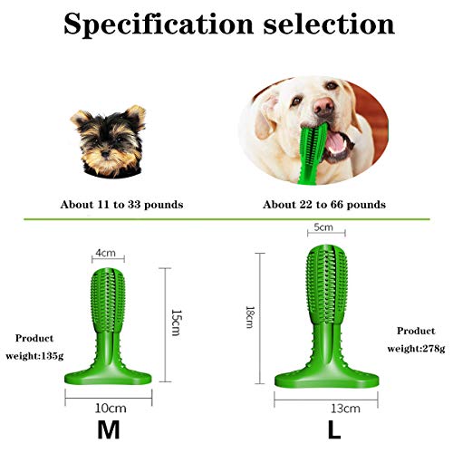 Palillo de cepillo de dientes para perros,juguetes para masticar perros mejorados,caucho natural no tóxico,palillo dental para limpieza de dientes de perros,cepillado de cuidado bucal(L,Verde)