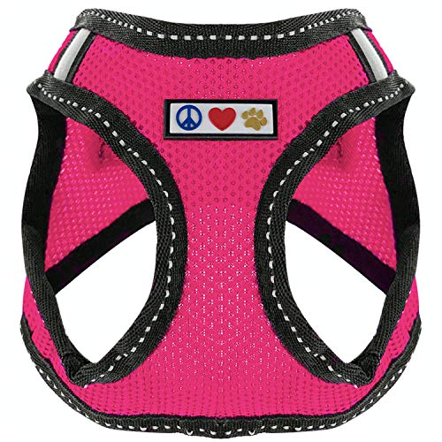 Pawtitas Arnes de Tela Antitirones Perro y Cachorros, Chaleco Acolchado para Mayor Comodidad, diseño Resistente, Ajustable y Transpirable Mediano Rosa