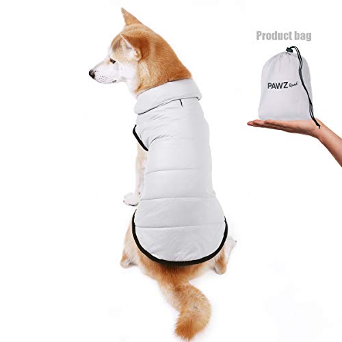 PAWZ Road Chaqueta de Invierno portátil Abrigo Perro para Mascotas de tamaño pequeño, Mediano, Grande, Talla M, L, XL, 2XL, 3XL, 4XL, 5XL, Color Beige