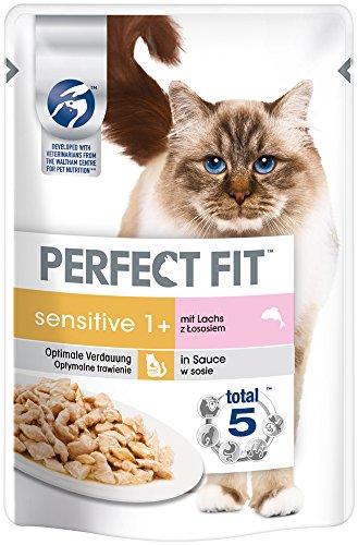 Perfect Fit 363265 85 g - Comida húmeda para gatos, Pack de 12 x 85 g (Pescados, Senior)