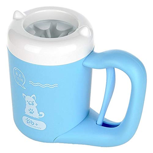 Pet Limpiador de Patas para Perros Taza Silicona Pet Foot Washer Bucket Cepillo Suave Paw Clean Comb Fast Cleanin Paw Dirt Dog, Azul, 15.2 x 9.1 x 3.1 cm