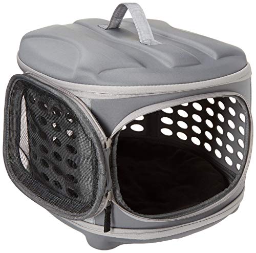 PET MAGASIN Transportador de Viaje para Gatos Perros - Acolchado y Plegable con Puertas de Malla para una ventilación óptima (En avión)