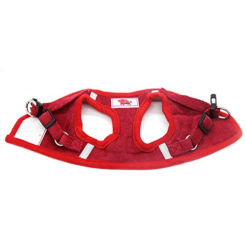 PET SPPTIES Tela de Malla Chaleco para Perros Arnés Suave Ajustable cómodo para Cachorros, Perros Pequeños y Gatos PS042 (L, Red)