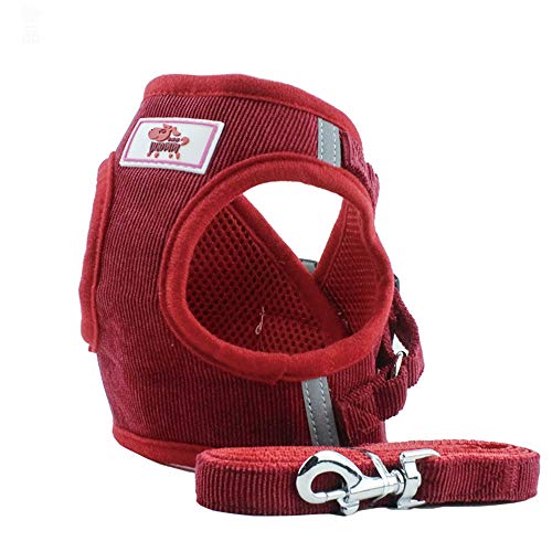 PET SPPTIES Tela de Malla Chaleco para Perros Arnés Suave Ajustable cómodo para Cachorros, Perros Pequeños y Gatos PS042 (L, Red)