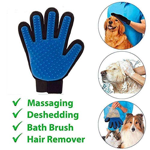 Petclick [Versión Mejorada] Guantes para el Crecimiento de Mascotas, Guantes para el Cepillo, eliminador de Pelo eficiente, diseño de Dedos Reforzados, Perros y Gatos con Pelo Largo y Corto.