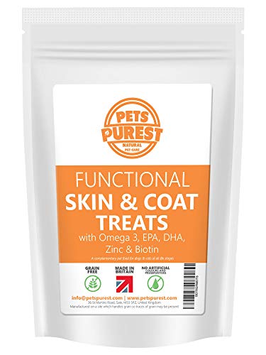 Pets Purest Tratamientos hipoalergénicos dentales para Perros sin Granos con carbón Activado, té Verde y Menta para Perros y Gatos con estómagos sensibles Piel y Pelo