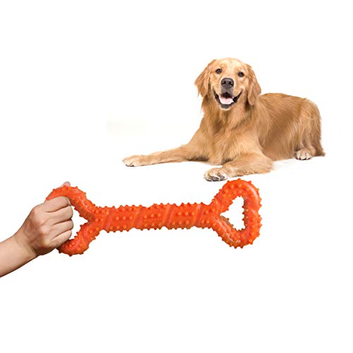 Petyoung Juguetes para Masticar de Perro 33 cm con Forma de Hueso para masticadores agresivos, Juguete Interactivo para Perros pequeños, medianos y Grandes, con diseño Convexo y Fuerte