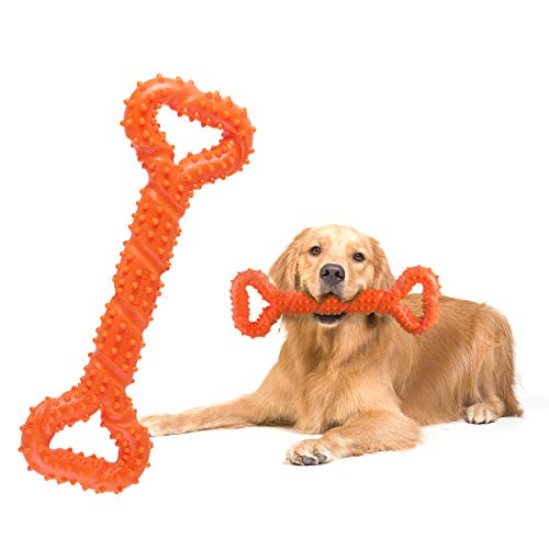 Petyoung Juguetes para Masticar de Perro 33 cm con Forma de Hueso para masticadores agresivos, Juguete Interactivo para Perros pequeños, medianos y Grandes, con diseño Convexo y Fuerte