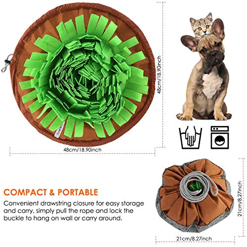 Petyoung Pet Snuffle Mat Dog Feeding Mat for Dogs, Pet Puzzle Toys Durable Interactive Dog Toys Encourages Natural Foraging Skills