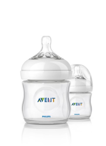 Philips Avent SCD290/01 - Set Regalo gama Natural para recién nacidos, 2 biberones 125 ml, 2 biberones 260 ml, 1 escobilla, 1 chupete, color transparente