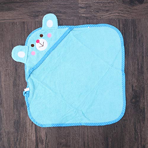 POPETPOP 2 unids Mascota Perro Toalla de baño con Capucha pequeño Perrito Toalla de baño Peluche Piel de venado súper absorción de Suministros de baño - Tamaño S (Azul Cielo y Rosa)